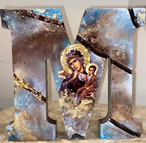 Letter M icon with Panagia