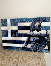 Load image into Gallery viewer, Greek flag with Spartan - 1 Available ready to ship