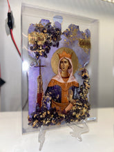 Load image into Gallery viewer, Saint Eleni (Helen) religious icon w/ gemstones - ready to ship