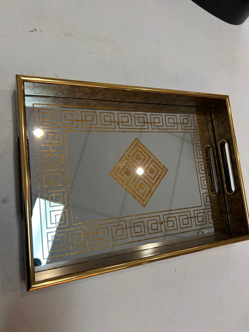 Greek key Mirror tray