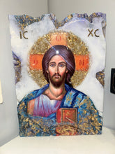 Load image into Gallery viewer, Free standing X-Large Jesus Icon w/ Gemstones - Ready to ship ONE OFF PIECE