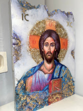 Load image into Gallery viewer, Free standing X-Large Jesus Icon w/ Gemstones - Ready to ship ONE OFF PIECE