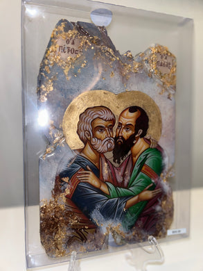 Saint Petros & Pavlos - religious Icon - ready to ship