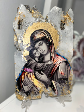 Mother mary & baby jesus (panagia) icon - Ready to ship