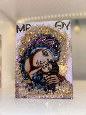 Mother Mary & baby Jesus religious icon - ready to ship