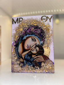 Mother Mary & baby Jesus religious icon