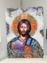 Load image into Gallery viewer, Free standing X-Large Jesus Icon w/ Gemstones - Ready to ship ONE OFF PIECE