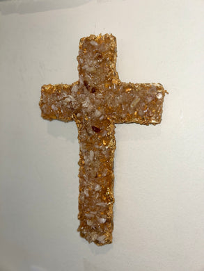 orange gemstone Cross