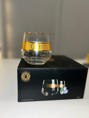 Greek Key scotch glasses - Set of 4