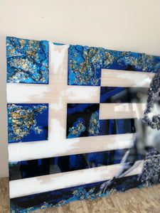 Greek flag with Spartan - 1 Available ready to ship