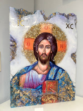 Load image into Gallery viewer, Free standing X-Large Jesus Icon w/ Gemstones - Ready to ship ONE OFF PIECE