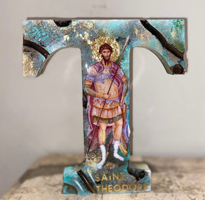 Letter T With Saint Theodore