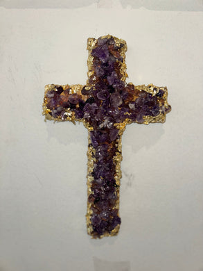 Ready to ship - purple gemstone Cross (1 available)