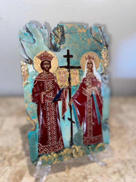 Saint Constantino & Eleni religious icon