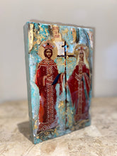 Load image into Gallery viewer, Saint Konstantino &amp; Saint Eleni freestanding block- religious icon