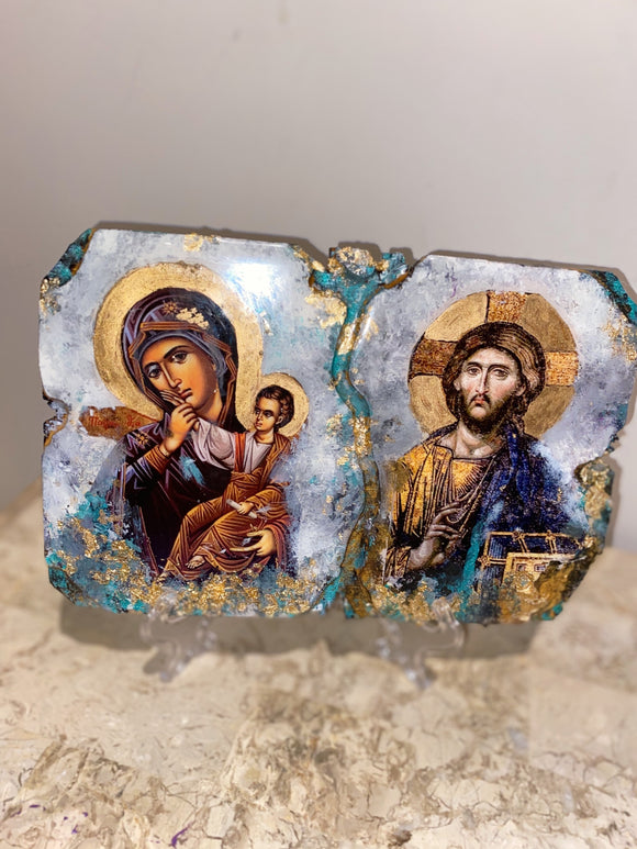 Mother Mary & Jesus Christ religious icon