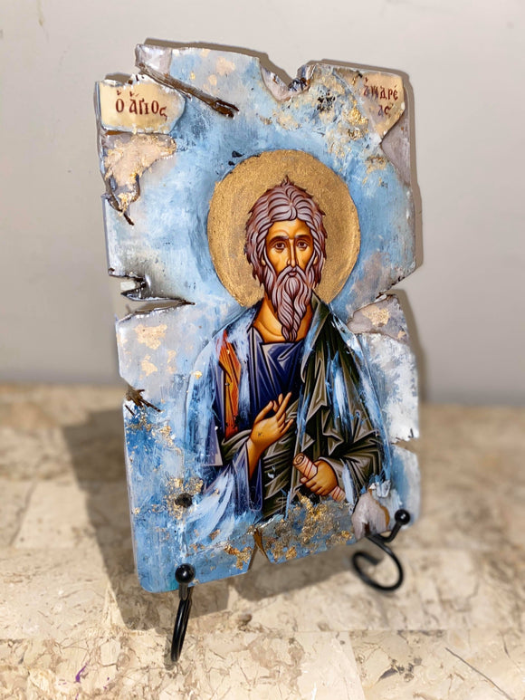 Saint Andreas religious icon - wooden