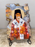 CUSTOM REQUEST ORDER - PICK ANY SAINT icon wooden  SIZE SMALL RECTANGULAR